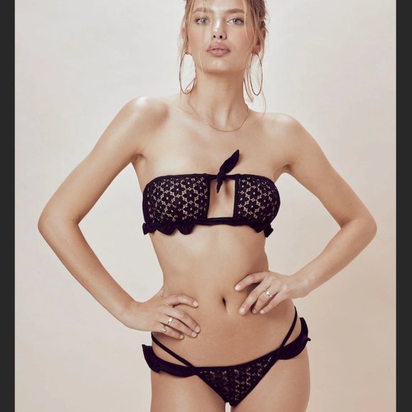 For Love And Lemons Other - NWOT For Love & Lemons Alicante Lace Bandeau Strapless & Lace Bottom Bikini
